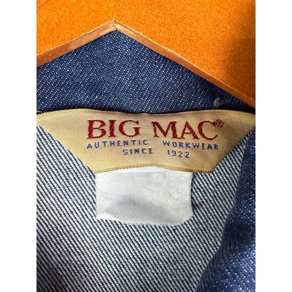 Big Mac Workwear Denim Jacket Trucker Union Made Vintage Indigo Blue Mens XL EUC - Picture 4 of 10